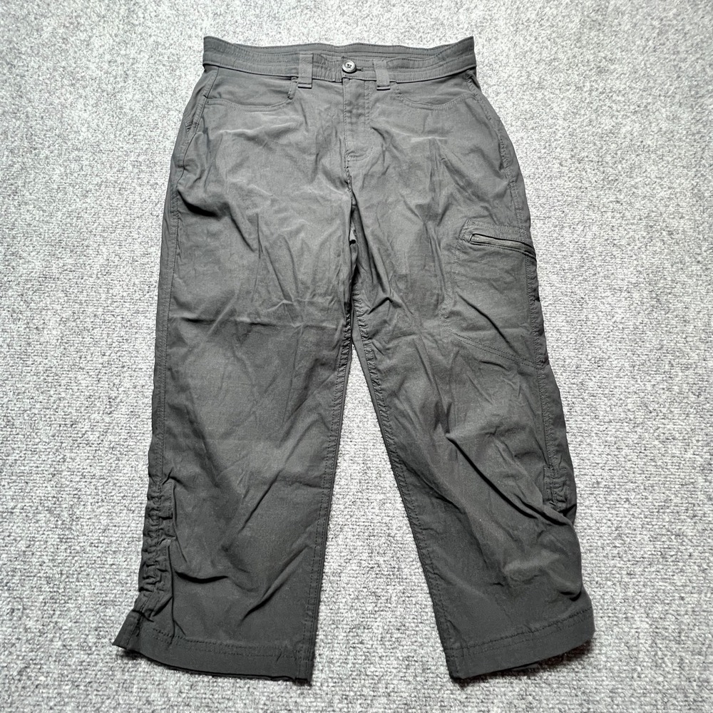 Eddie Bauer Rainier Capris Womens 8 Black Hiking Outdoor Stretch Pants C1061086